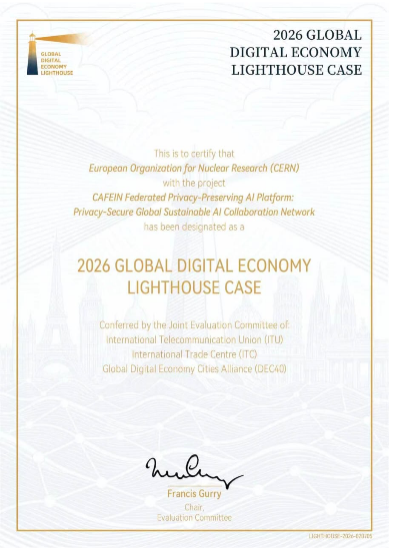 CERN’s CAFEIN® Platform developed within TE wins the Global Digital Economy Lighthouse Award 2026.